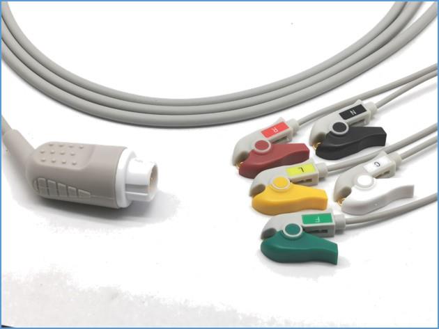 फिलिप्स 8pin संगत प्रत्यक्ष-कनेक्ट 5lead ईसीजी केबल AHA धरनेवाला Philips 8pin Compatible Direct-Connect 5lead ECG Cable AHA grabber