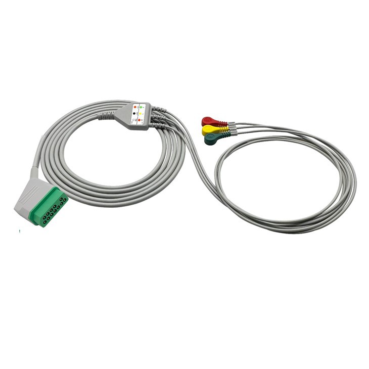 One-piece ECG Cable 12Pin Compatible Nihon Kohden BSM-2301